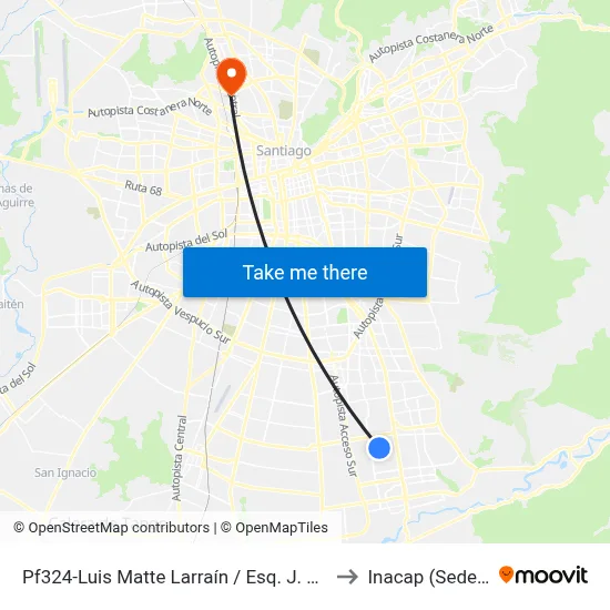 Pf324-Luis Matte Larraín / Esq. J. De Dios Malebrán to Inacap (Sede Renca) map