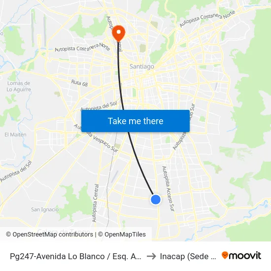 Pg247-Avenida Lo Blanco / Esq. Av. Santa Rosa to Inacap (Sede Renca) map