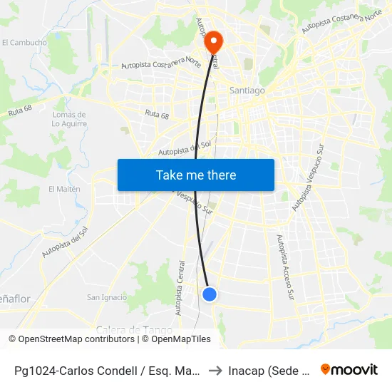 Pg1024-Carlos Condell / Esq. Martín De Solis to Inacap (Sede Renca) map