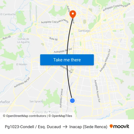Pg1023-Condell / Esq. Ducaud to Inacap (Sede Renca) map
