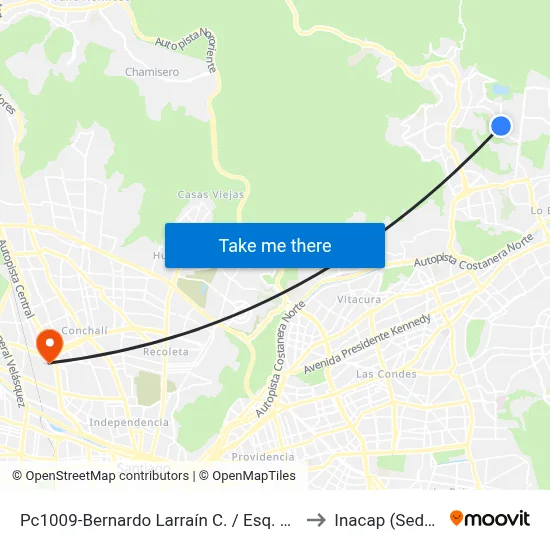 Pc1009-Bernardo Larraín C. / Esq. Pedro Lira Urquieta to Inacap (Sede Renca) map