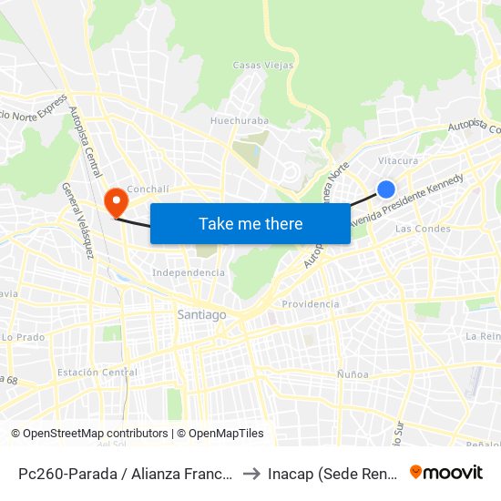 Pc260-Parada / Alianza Francesa to Inacap (Sede Renca) map