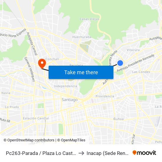 Pc263-Parada / Plaza Lo Castillo to Inacap (Sede Renca) map