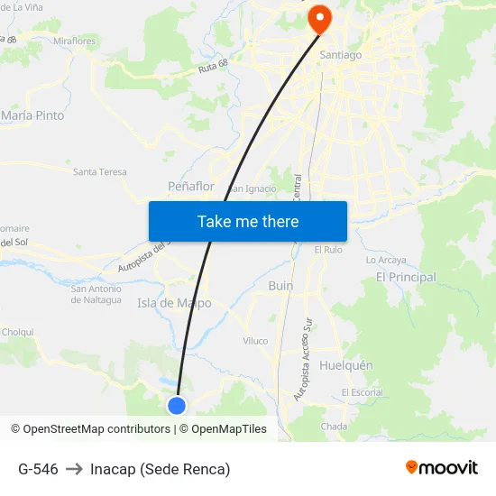 G-546 to Inacap (Sede Renca) map