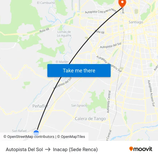 Autopista Del Sol to Inacap (Sede Renca) map
