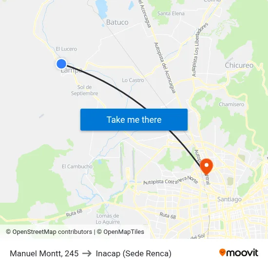 Manuel Montt, 245 to Inacap (Sede Renca) map