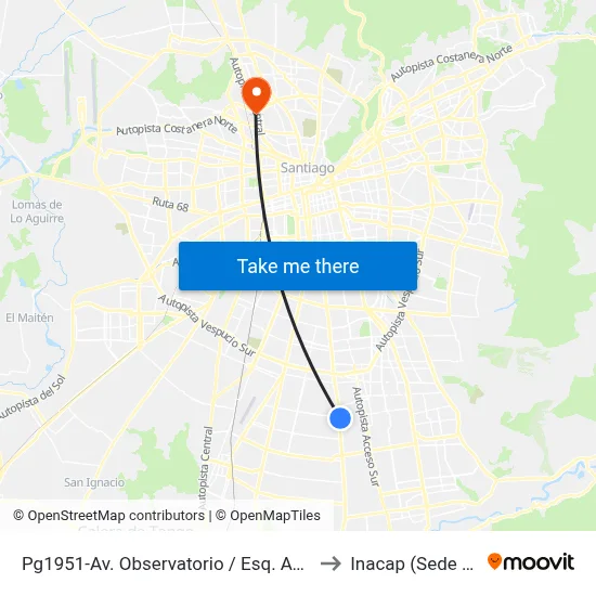 Pg1951-Av. Observatorio / Esq. Av. Santa Rosa to Inacap (Sede Renca) map