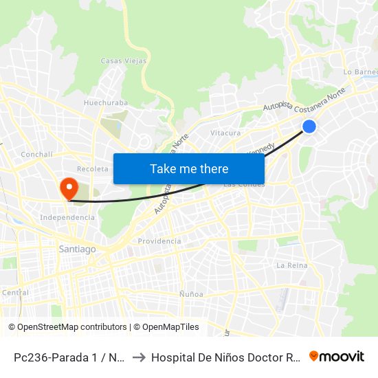 Pc236-Parada 1 / Nudo Estoril to Hospital De Niños Doctor Roberto Del Río map