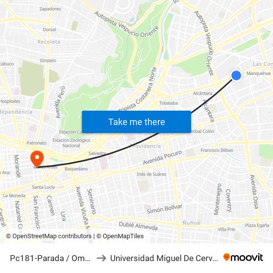 Pc181-Parada / Omnium to Universidad Miguel De Cervantes map