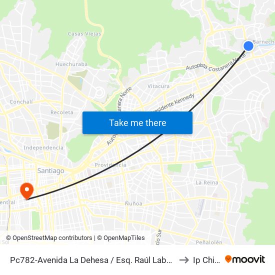 Pc782-Avenida La Dehesa / Esq. Raúl Labbé to Ip Chile map