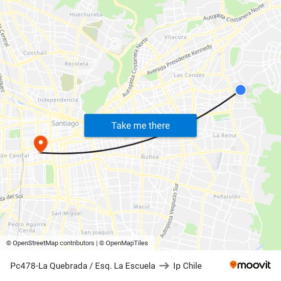 Pc478-La Quebrada / Esq. La Escuela to Ip Chile map