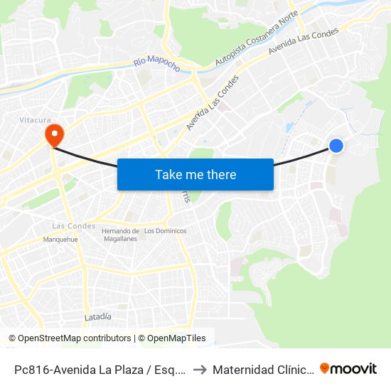 Pc816-Avenida La Plaza / Esq. Rep. De Hondura to Maternidad Clínica Alemana map