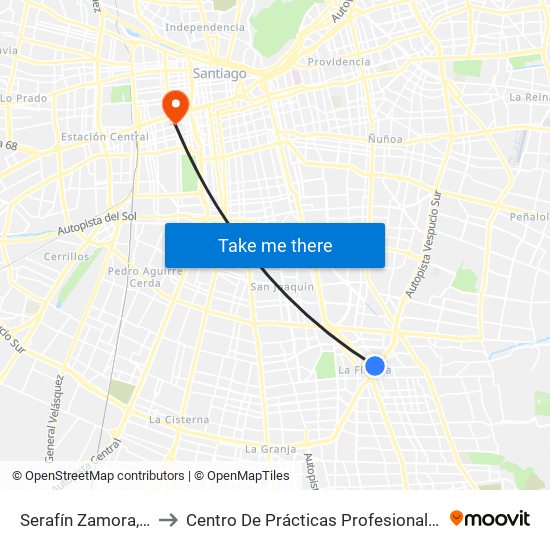 Serafín Zamora, 153 to Centro De Prácticas Profesionales Udla map