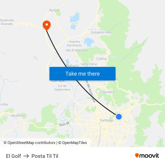 El Golf to Posta Til Til map