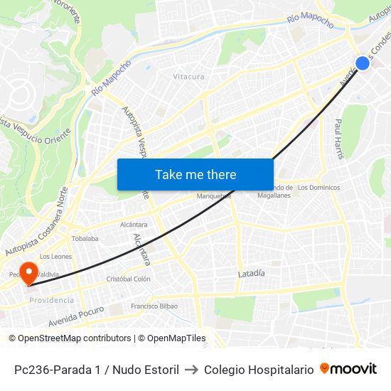 Pc236-Parada 1 / Nudo Estoril to Colegio Hospitalario map