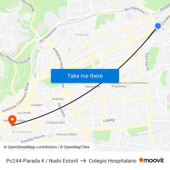 Pc244-Parada 4 / Nudo Estoril to Colegio Hospitalario map