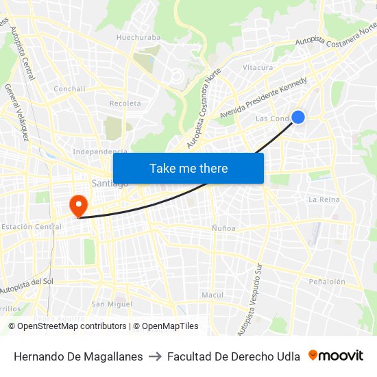 Hernando De Magallanes to Facultad De Derecho Udla map