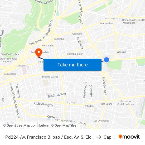Pd224-Av. Francisco Bilbao / Esq. Av. S. Elcano to Capilla map