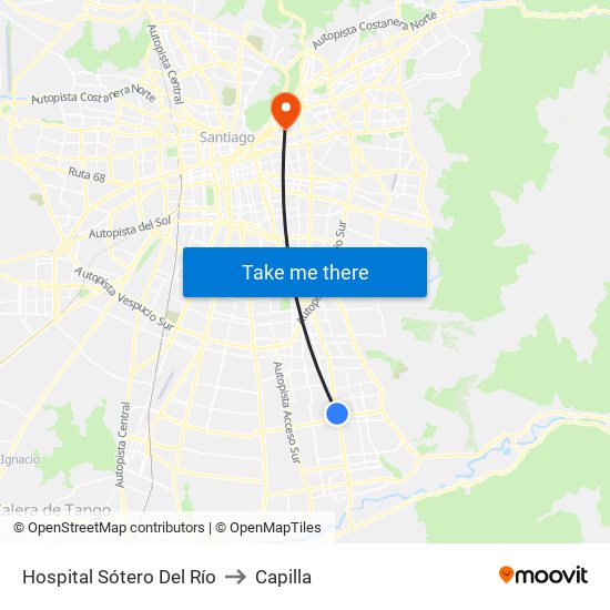 Hospital Sótero Del Río to Capilla map