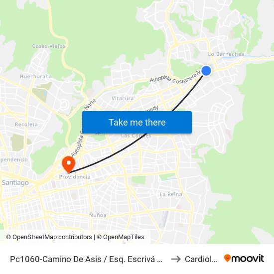 Pc1060-Camino De Asis / Esq. Escrivá De Balaguer to Cardiología map