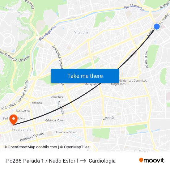 Pc236-Parada 1 / Nudo Estoril to Cardiología map