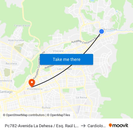 Pc782-Avenida La Dehesa / Esq. Raúl Labbé to Cardiología map