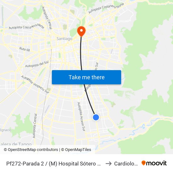 Pf272-Parada 2 / (M) Hospital Sótero Del Río to Cardiología map