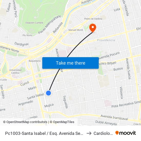 Pc1003-Santa Isabel / Esq. Avenida Seminario to Cardiología map