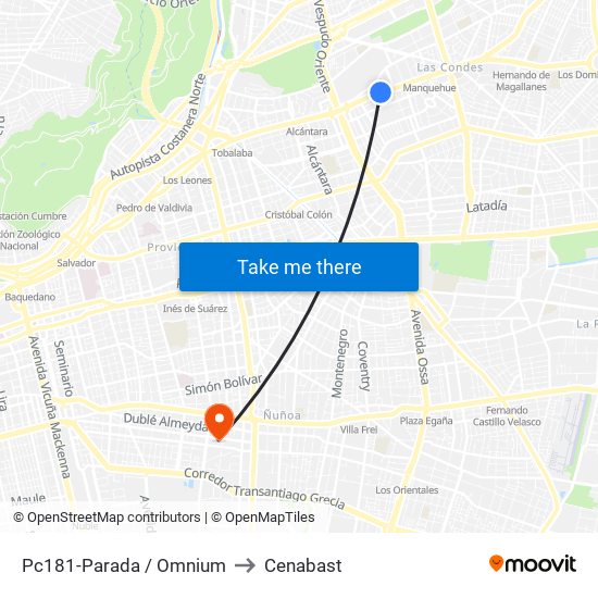 Pc181-Parada / Omnium to Cenabast map