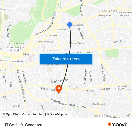 El Golf to Cenabast map