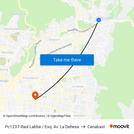 Pc1237-Raúl Labbé / Esq. Av. La Dehesa to Cenabast map