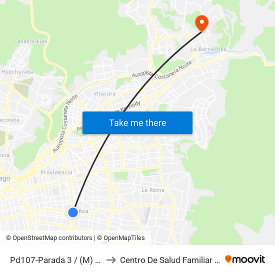 Pd107-Parada 3 / (M) Chile España to Centro De Salud Familiar Lo Barnechea map