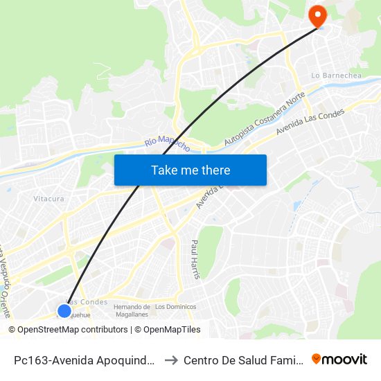 Pc163-Avenida Apoquindo / Esq. La Capitanía to Centro De Salud Familiar Lo Barnechea map