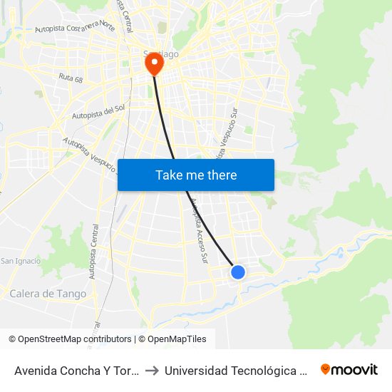 Avenida Concha Y Toro, 302-398 to Universidad Tecnológica Metropolitana map