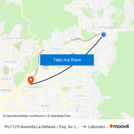 Pc1123-Avenida La Dehesa / Esq. Av. Las Condes to Laboratorios map