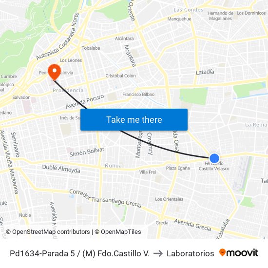 Pd1634-Parada 5 / (M) Fdo.Castillo V. to Laboratorios map