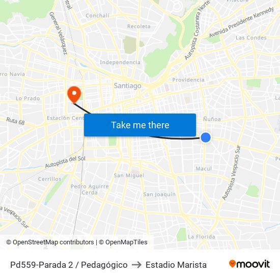 Pd559-Parada 2 / Pedagógico to Estadio Marista map