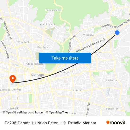 Pc236-Parada 1 / Nudo Estoril to Estadio Marista map