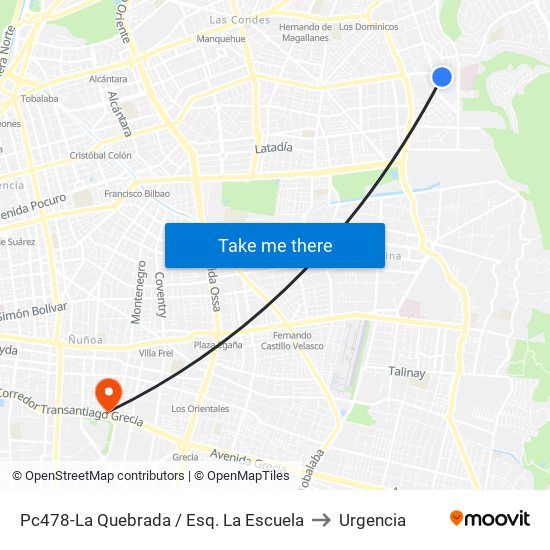 Pc478-La Quebrada / Esq. La Escuela to Urgencia map
