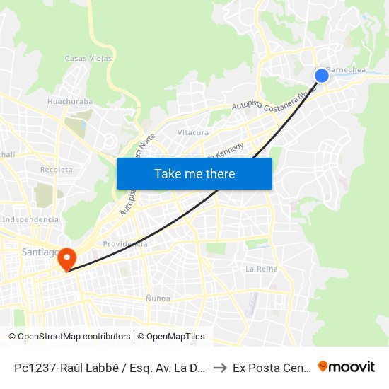 Pc1237-Raúl Labbé / Esq. Av. La Dehesa to Ex Posta Central map