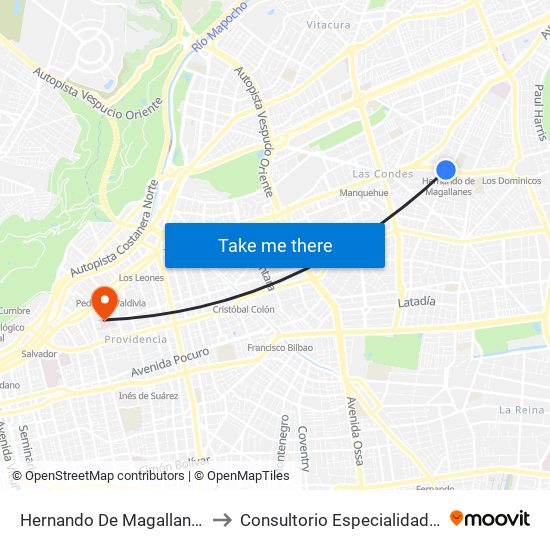 Hernando De Magallanes to Consultorio Especialidades map