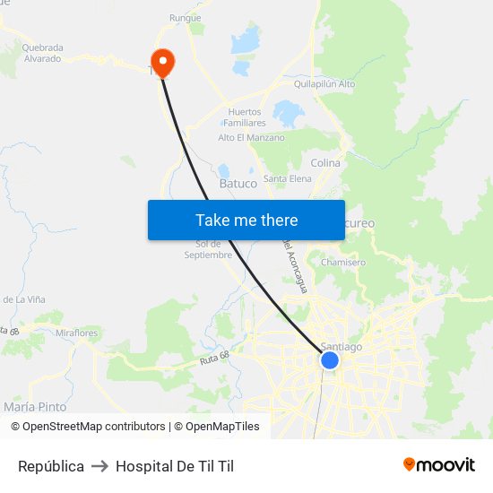 República to Hospital De Til Til map