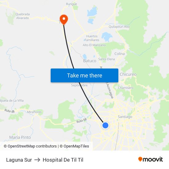 Laguna Sur to Hospital De Til Til map