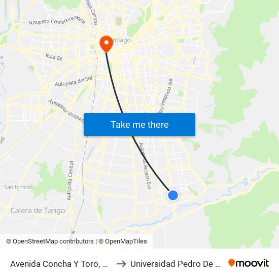 Avenida Concha Y Toro, 302-398 to Universidad Pedro De Valdivia map