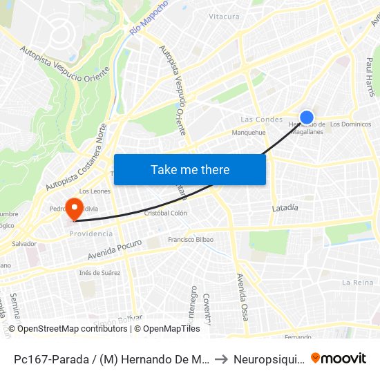 Pc167-Parada / (M) Hernando De Magallanes to Neuropsiquiatría map