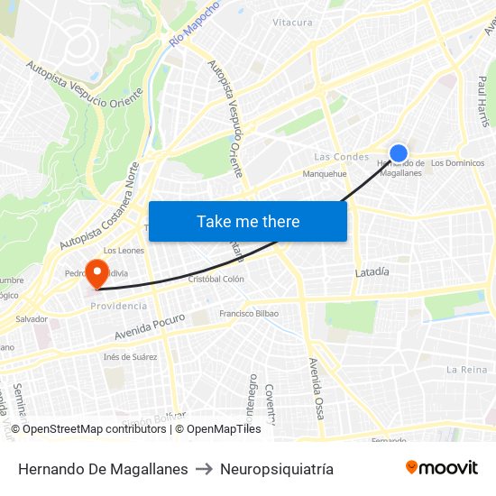 Hernando De Magallanes to Neuropsiquiatría map