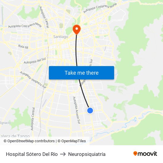 Hospital Sótero Del Río to Neuropsiquiatría map