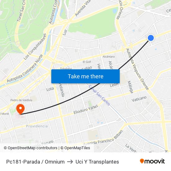 Pc181-Parada / Omnium to Uci Y Transplantes map