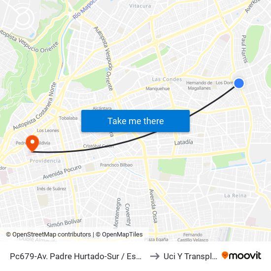 Pc679-Av. Padre Hurtado-Sur / Esq. Patagonia to Uci Y Transplantes map