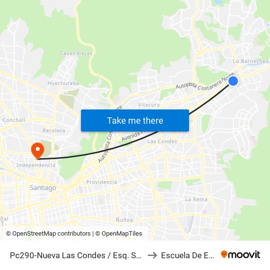Pc290-Nueva Las Condes / Esq. Sn. Francisco De Asís to Escuela De Enfermería map